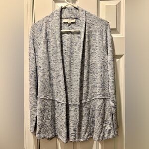 LOFT Heathered Blue Open Cardigan